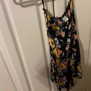 Strapless H&M black floral romper